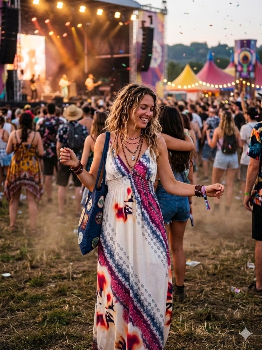 Design Lab - Ivory festival maxi dress